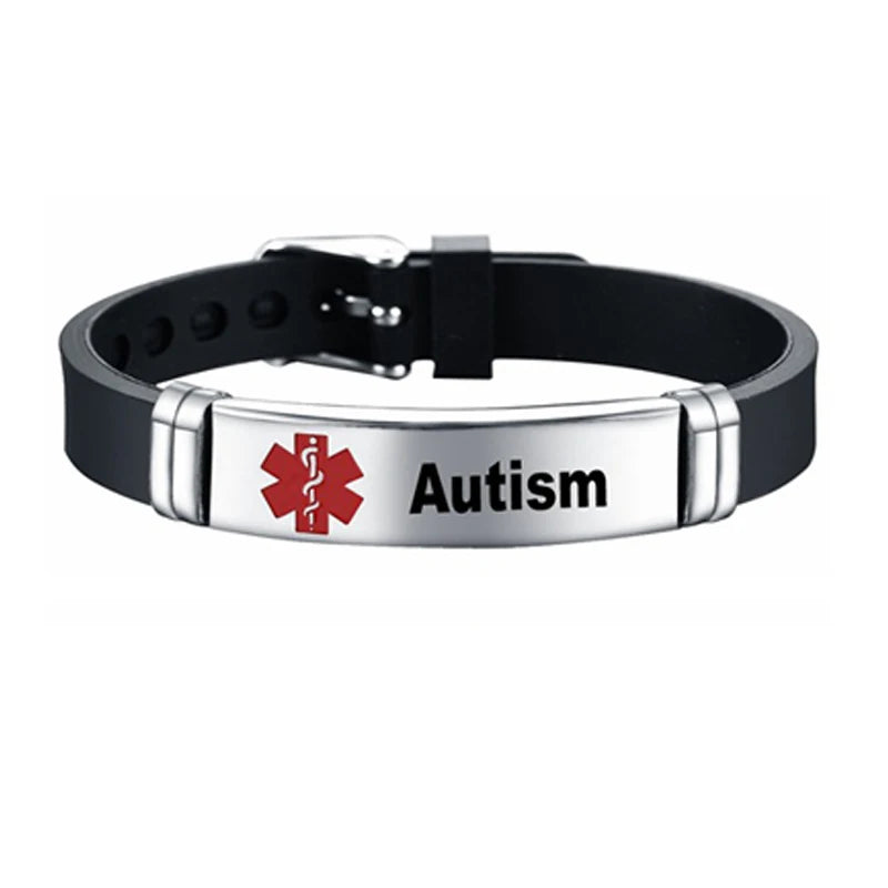 Pre-engraved “AUTISTIC” traditional curb link medical alert bracelet.  Choose From a Variety of Sizes! – Universal Medical Data